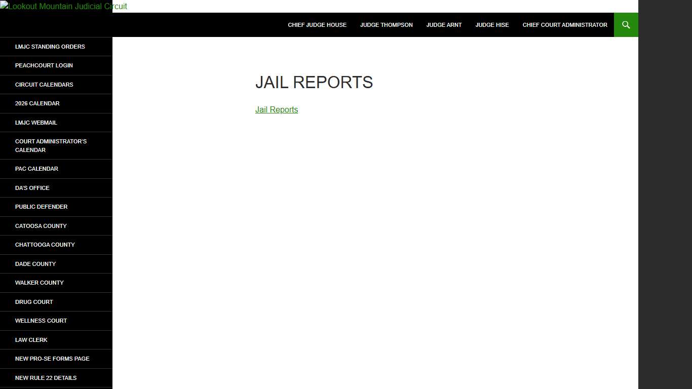 Jail Reports | Lookout Mountain Judicial Circuit